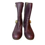Vince Camuto Windy Purple Leather Moto Boots Photo 4