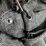 Roots  Wool Jacket Herringbone Waterproof Mid Length Hooded Full Zip Gray Medium Photo 1