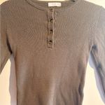 Nordstrom Rack Green thermal style button up top Photo 2