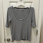 Faherty  Freestyle RIb Knit Top In Navy Desi Stripe size XXL Photo 2