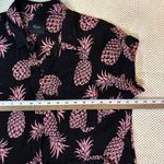 Rails  Whitney Pink Pineapple Print Black Linen Blend Button Down Shirt Top M Photo 7