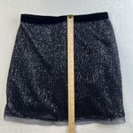Free People  Sz 10 Wild Child Sequined Mini Skirt Navy Blue Cocktail Party Photo 12