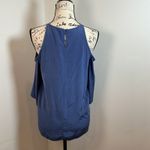 Tibi New York Blue Cold Shoulder Cutout Neck Top Size 6 Photo 2