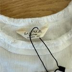 Lounge  - Fringed Rib Sleeveless Tank Top in White Photo 1