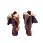 Women's Bumper brown faux leather combat boots Photo 1