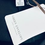 Green Envelope Womens Black Drapey Lace Mix Top Rayon Spandex Size 1X Minimalist Photo 4