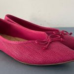 Birdies The Goldfinch Raspberry Raffia Bow Ballet Pointed Toe Flats Photo 1