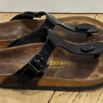Birkenstock  Gizeh Black Patent Thong Sandals Size 38 EU Women's Casual‎ Shoes Photo 0