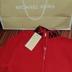 Michael Kors Logo Ribbed Mock MK neck zip size M Photo 2