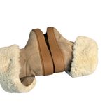 J Slides Womens Beige Faux Fur Lined Suede Platform Ankle Boots Size 8 warm Brown Photo 7