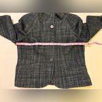 Ann Taylor Women’s Grey Tweed 3/4 Sleeve High Collar Button Up Blazer Jacket Photo 10