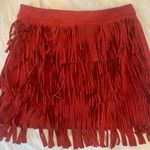 SheIn Orange Fringe Skirt Photo 2