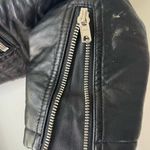 Vigoss  Women’s Gray & Black Faux Leather And Wool Bomber Moto Jacket Size Large Photo 5