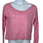 American Eagle Mixed Stitch Pink Off Shoulder Scoop Neck Sweater Medium Photo 1