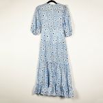 Rixo London Monet Blue White Black Daisy Floral Flower Print Pattern Midi Dress  Photo 1