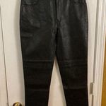 Free People  women's size 25 heavy black faux leather four pocket pants 26x26" Photo 0