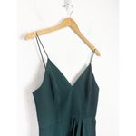 Shona joy Emerald Green Draped Satin Midi Dress Size 6 Cocktail Tulip Hem Photo 7
