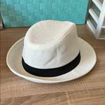 Stylish White Fedora Hat with Black Band Photo 5