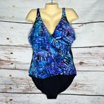 Croft & Barrow NWOT Women’s Plus Size 22W Blue One Piece Bathing Suit Swimsuit Photo 0