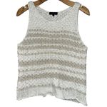 Rag and Bone  Women’s Size L White Tan Knit Lizette Striped Loose Sweater Tank Top Photo 2