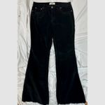 Free People  Corduroy Raw Hem Flare Jeans Black Noir 31 Photo 1