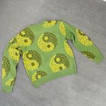 Witty Fox Yin Yang Floral Pullover Sweater Green Yellow Small Photo 7