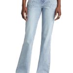 BP NWT Rhinestone Jewel Sparkle Flare Jeans in Vintage Light Size 27 Photo 0