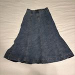 Soft Surroundings  Denim Skirt Womens Small Blue Jean Maxi Western Modest Photo 0