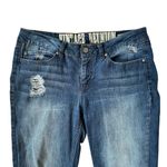 Vintage Reunion Rewash women's juniors 9 stretchy med wash ripped cuffed jeans Photo 2