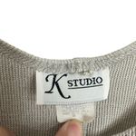 Vintage 90’s Scoop Neck Slip Midi Belted Chain Silver Dress Size 8 by K Studio Gray Size L Photo 4