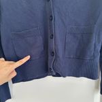 A New Day Any Day V-Neck Cardigan Sweater Navy Small Photo 4