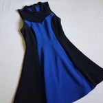Material Girl Black And Blue Mesh Fit And Flare Dress Photo 0