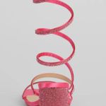 Windsor Time For Glamour Pink Rhinestone Spiral Heels Photo 3