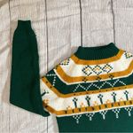 Vintage JCPenney green yellow knit sweater grandpa style Photo 6