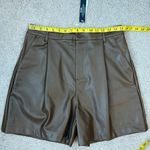 Steve Madden  Faux Leather Relaxed Shorts Coco Brown L Photo 5