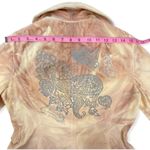 Bebe Vintage  Velvet Blush Tie Dye Paisley Single Button Blazer Photo 12