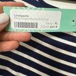 Loveappella Navy and White Striped Long Sleeve Top NWT Photo 10