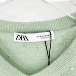 ZARA Wool Blend Pearl Beaded Sweater M Green Photo 5
