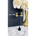Saint Laurent “YSL” Vintage Gold Large Clip-On Earrings Photo 4