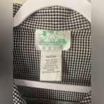 Quacker Factory Medium Gingham Jacket Black White Embroidered Daisy Button Up Photo 3