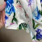 J. Dosi LA Celebrity Fashion Designer Silk Floral Long Sleeve Blouse Top Size 1 White Size M Photo 5