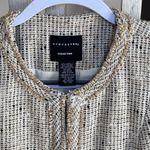 Don Caster Collection Tweed Jacket Brush Fringe Detail Metallic Flecks 12 Cream Photo 1