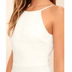 Lulus  NWT White Full Lace Lined Halter Open V-Neck Back Wedding Maxi Dress XS Photo 4