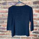 Roz & Ali  Black 3/4 Sleeve Lace Bust Pullover Sweater Size Medium Petite PM Photo 4