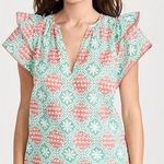 Marea Womens Blouse Grace Flutter Top With Trim V Photo 0