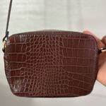 ASOS Brown Croc Embossed Mini Camera Bag Crossbody 5x7” Photo 1