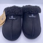 BEARPAW vegan faux fur Loki women black slippers Size 6 Photo 10