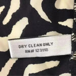 Walter Baker Walter by  Black Cream Zebra Print Silk Zip Front Blouse Size XS Photo 6