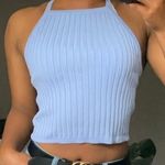 Love Tree Lavender Ribbed Cropped Halter Top Photo 0