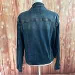 Per Se  Frayed Raw Hem Blue Denim Jean Jacket Photo 9